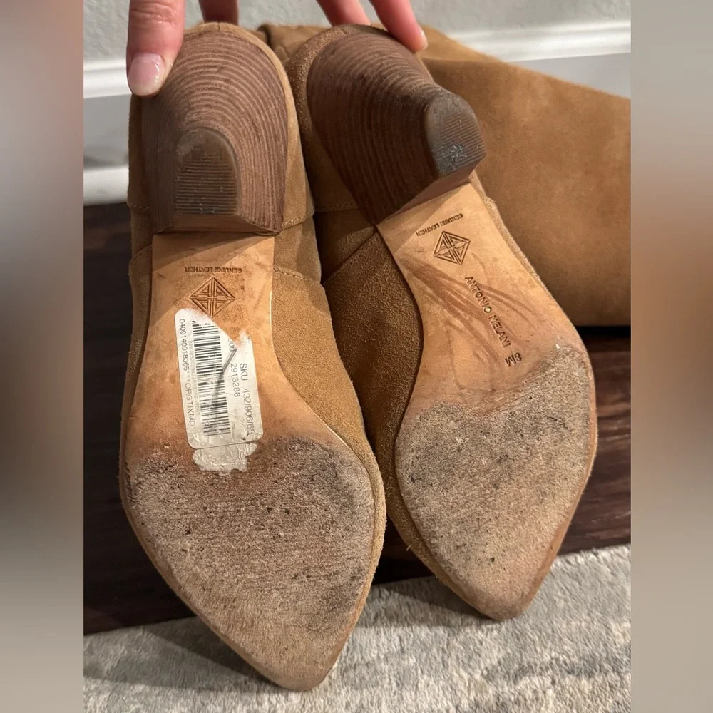 Camel Suede Scrunchie Boot Women's Pull up Boots